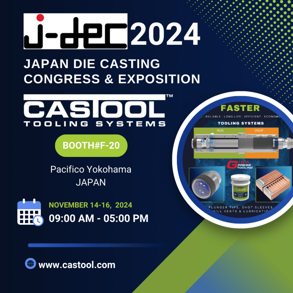 Ad displaying the Japan Die Casting Congress Trade Show details in Yokohama, Japan. Set to take place on November 14-16, 2024.