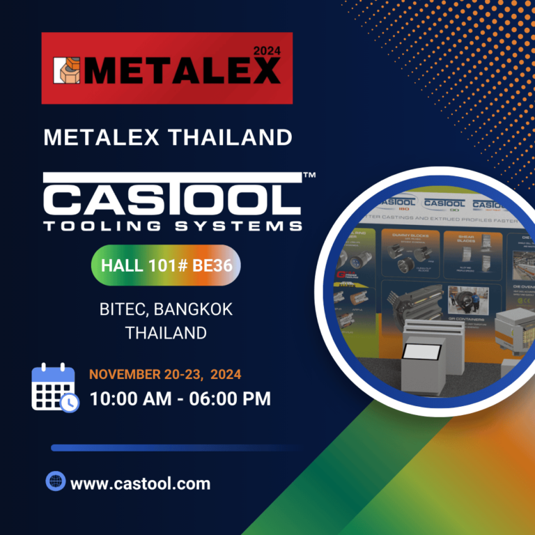 Ad displaying the Metalex Trade Show in Thailand featuring both Extrusion and Die Cast. Set to take place on November 20-23, 2024 in Bangkok, Thailand.